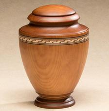 light wood cremation urn