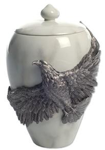 69 cubic inch pewter eagle urn