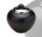 black round keepsake brass urn