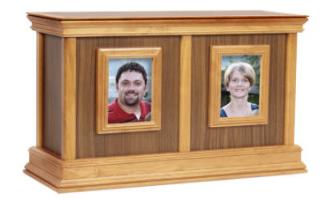 Contemporary wood picture frame companion urn