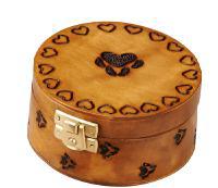 Paw print wood round box cremation  urn