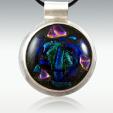beautiful blue and violet glass cremation pendant