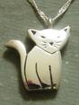 Sterling silver Whimsical cat  cremation jewelry pendan