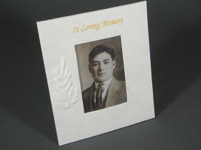 Memorial Photo Framewith embossed ferns
