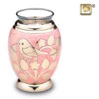Pink bird candle urn