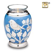 blue bird candle urn