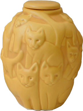 yellow cat urn