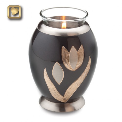 bronze flower candle urn