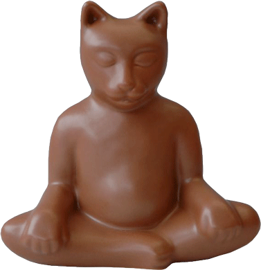 Terra Cotta Buddha Cat Urn