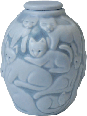 blue cat urn