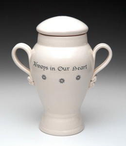 Plain white victorian urn