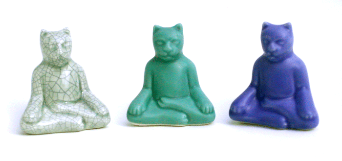 mini buddha cat urns