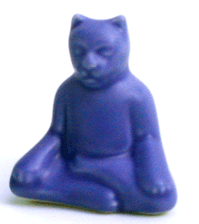 periwinkle buddha cat urn