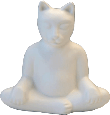White Buddha Cat Urn