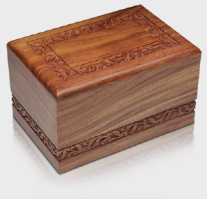 rosewood carved urn box